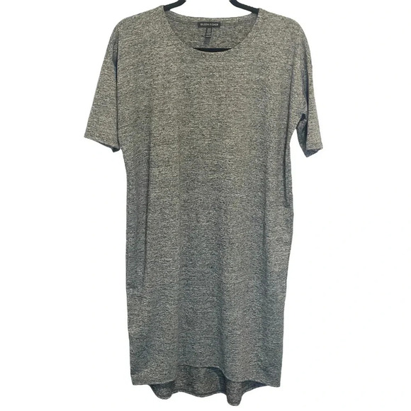 Eileen Fisher Active T-Shirt Dress High Low Hem in Grey Melange Women’s XXS - Picture 2 of 5